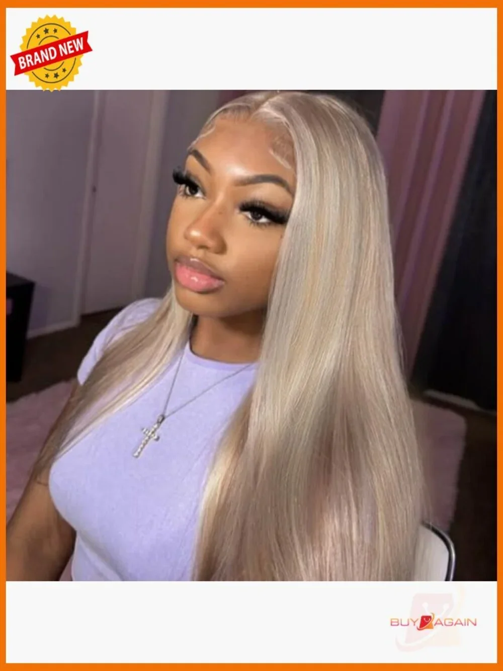 180% Density Human Hair Lace Front Wig 26Inch Straight Pre Plucked 13x4